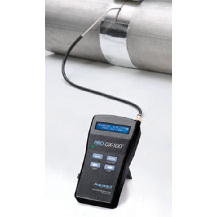 pro ox-100 purge monitor connected into pipe pre-weld