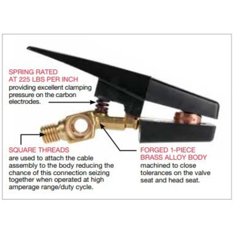 diagram showing connection fittings of esab arc-air gouging torch