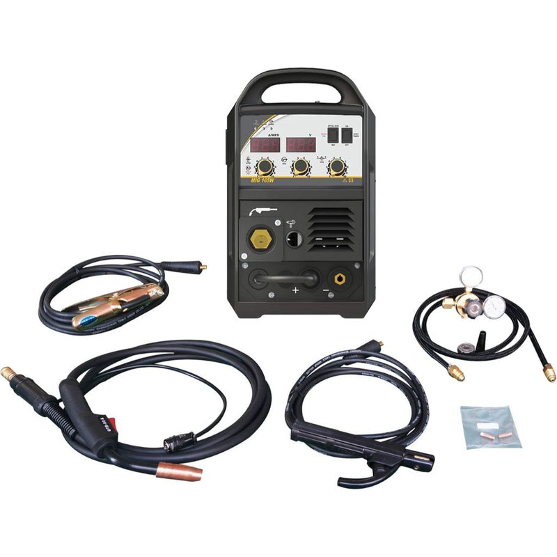 front view of arcraft mig welder with accessories laid out