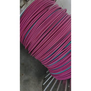 large roll of red welding cable with some blue cable showing behind it