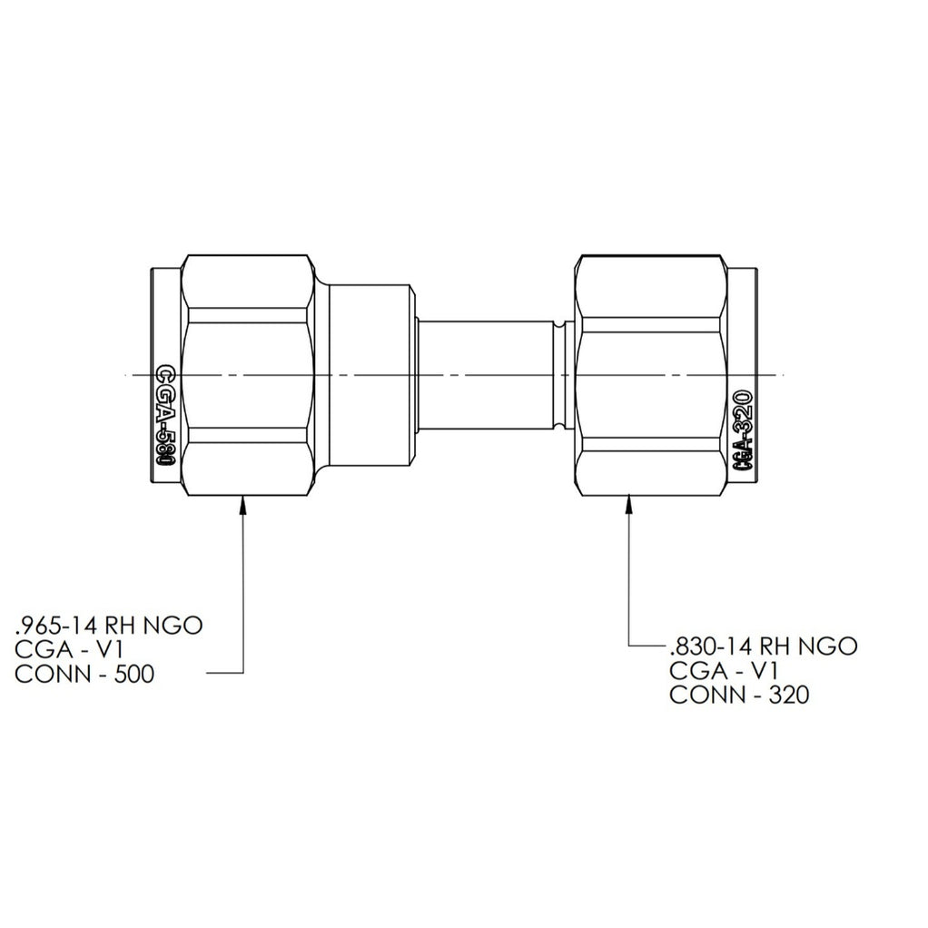 CGA-320 CO2 Cylinder to CGA-580 Argon Regulator Adapter — Weldready