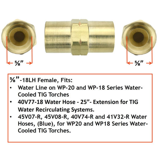 diagram with thread pitches of tig torch water hose coupler