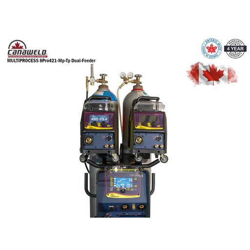 Close up of dual feeders on canaweld mig welder