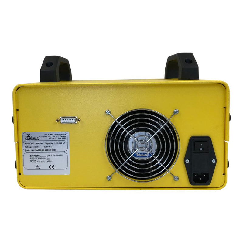 rear of canaweld stud welder with control port for remote triggering