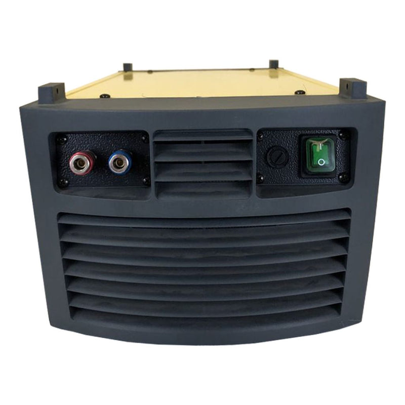 front view of canaweld water cooler showing on off switch and quick connect port