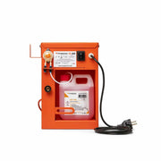 back view of cougartron fl20 fluid pump showing how cgt-350 fits inside container