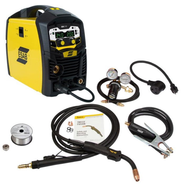 ESAB EM210 MIG Welder displayer accessories that come with unit