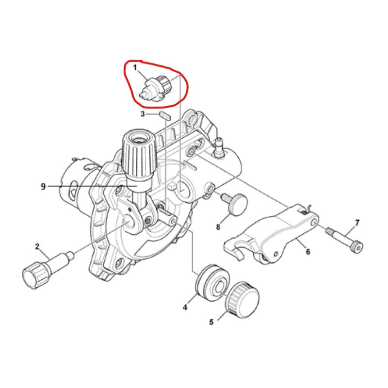 esab wire feed diagram with outlet guide highlighted