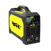 isometric view of esab rogue 201 tig welder showing control panel and carry handle