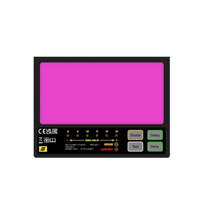 View of digital user interfact for ESAB Savage A41 welding helmet