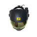 top down view of esab sentinel a60 air welding helmet showing breathing hose port and hose clip