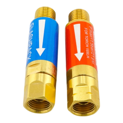 set of flashback arrestors for oxy fuel torch