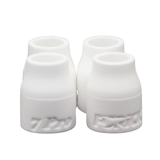 4 white ceramic tig cups bundled together with 7 pro readable