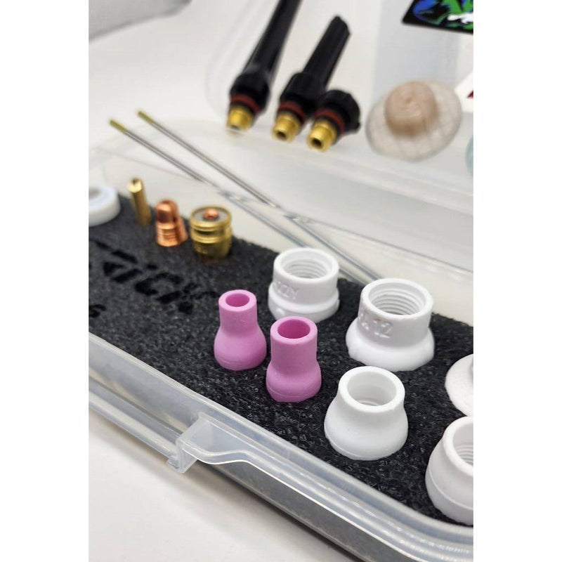 zoom in on white ceramic tig cups showing fupa 12