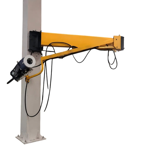 Welding boom mounted to structural column