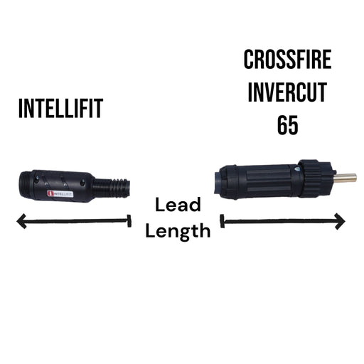 Diagram showing how intellifit leads connect to crossfire invercut 65 and intellifit torch