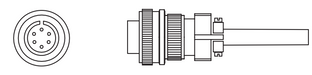 cad drawing of lincoln electric 6 pin plug