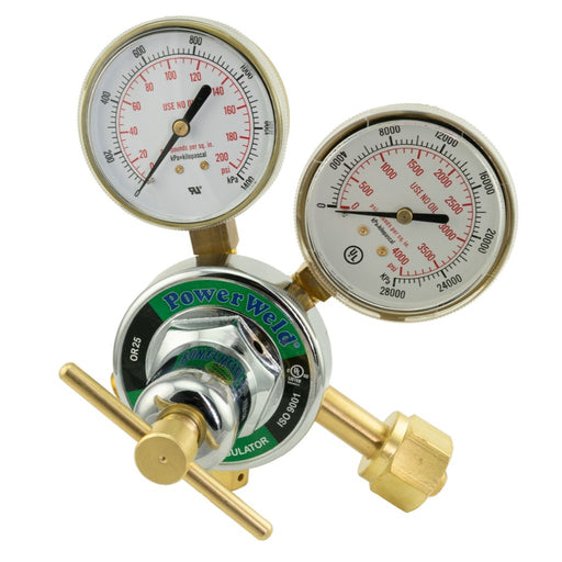 harris style oxygen regulator with dual pressure gauges