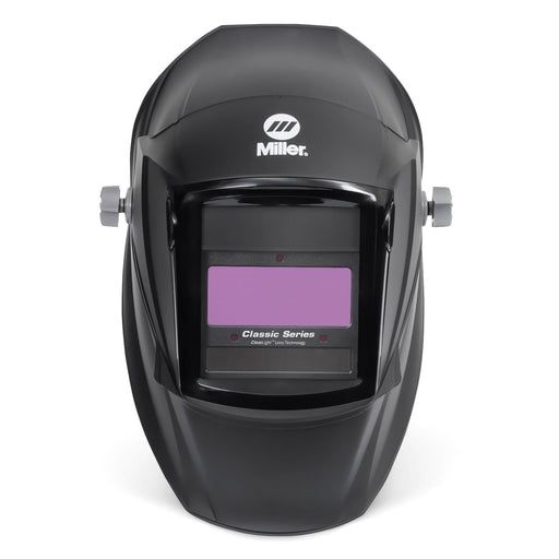 front view of a Miller classic welding helmet showing "clearlight lens technology"