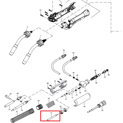 parts diagram of xr aluma pro with conduit highlighted