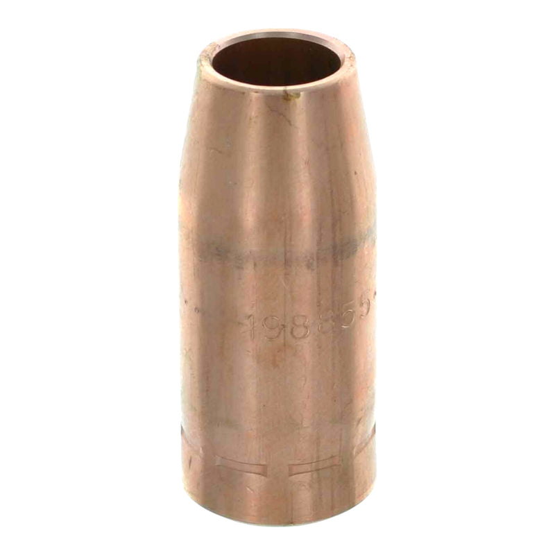 a single copper mig nozzle for use with miller aluma pro mig gun