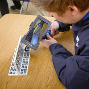 student using miller mobilearc weld training system