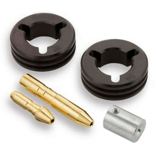 two roll v knurled drive roll kit for feeding flux core wire