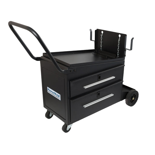 black deluxe mig welding cart with drawers