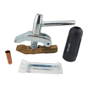 dissassembled 600 amp welding ground clamp showing individual pieces