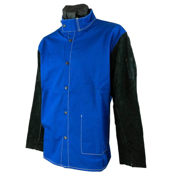 Powerweld FR Chest Leather Sleeve Welding Jacket