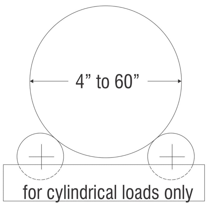 diagram showing what sizes of pipe the tr-5000 turning roll accomodates