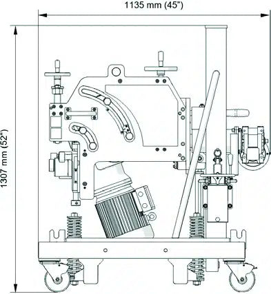 side view engineering drawing of steelmax abm 29