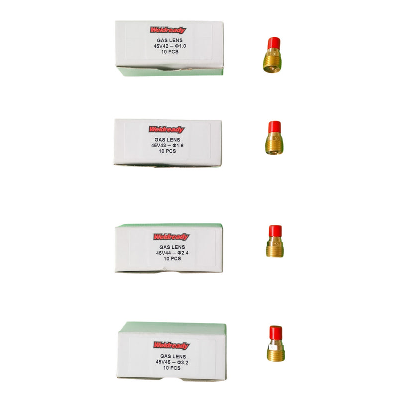 grouping of stubby gas lenses for wp9 and wp20 tig torches