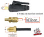 diagram showing measurements and dimensions for dinse 35 external gas connetor for 9/17 tig torch