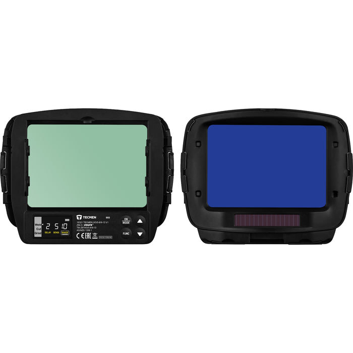 Tecmen 950 ADF front and back showing digital display screen turned on