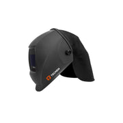 front view of welding helmet with tecmen fabric head cover installed
