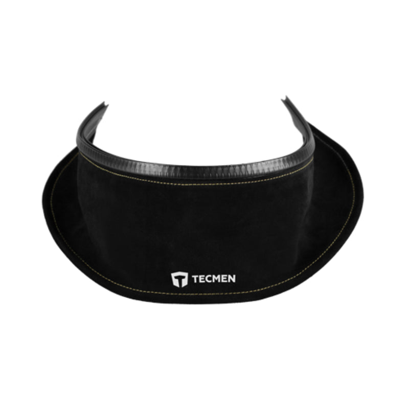 front view of tecmen welding helmet leather bib