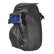black leather welding mask for confined or tight spaces
