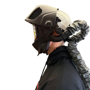 tecmen freflow papr welding helmet with hard hat flipped open