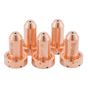 group of 5 intellicut thermal dynamics 100A 9-8212 cutting tips showing 90-100A etched on front