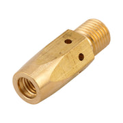 Isometric front view of Miller Style Gas Diffuser/Contact Tip Holder 169728 for Miller M-Series MIG Guns