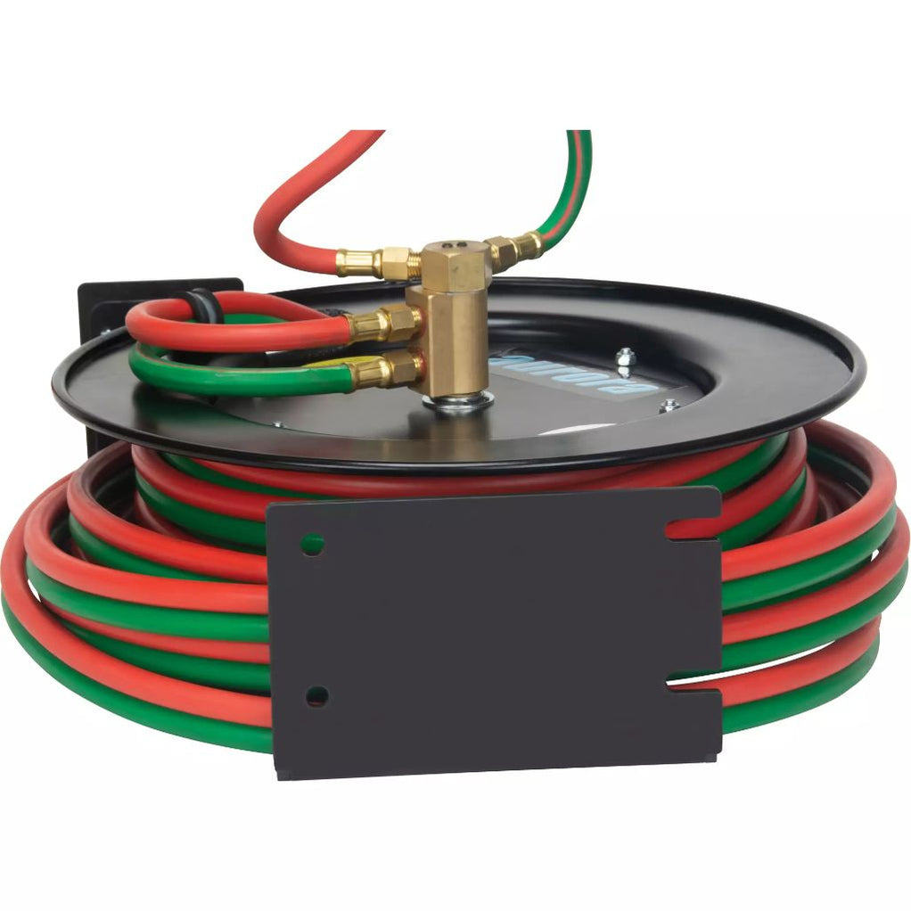 thumbnail image 2 of PowerWeld RHR50 Retractable Twin Welding Hose Reel - 50 Ft 1/4" Neoprene Hose For Oxygen & Fuel Gases 2 of 10