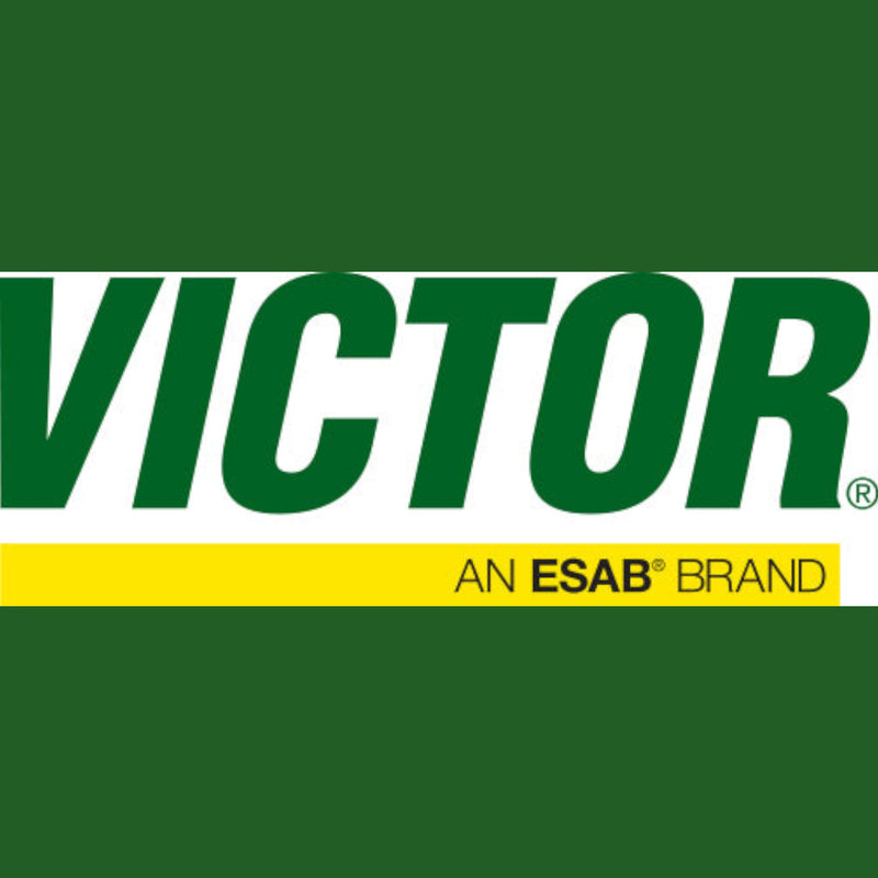 Victor Logo - an ESAB Brand with green background and yellow ESAB marker