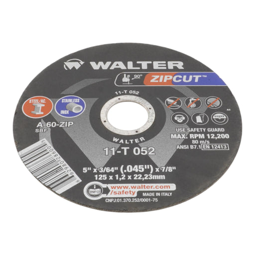 Walter ZIPCUT Cutting Disc For Steel And Stainless Steel 11-t 052 Top Disc view