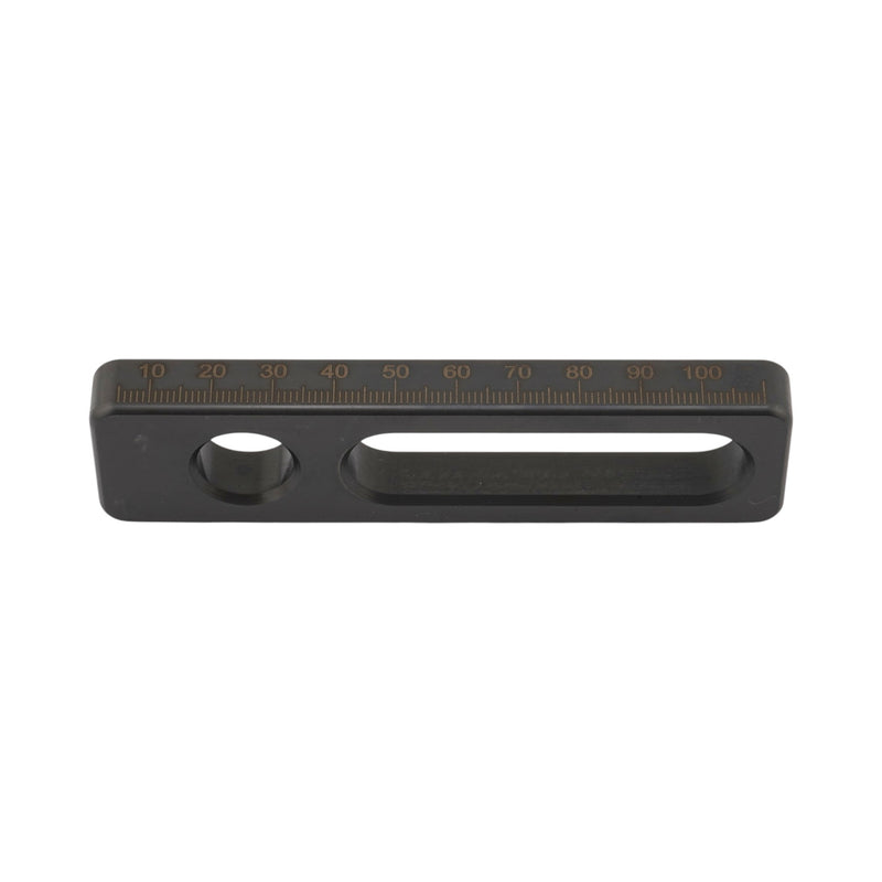 Scales view of 115mm L Universal Stop for 16mm Welding Tables
