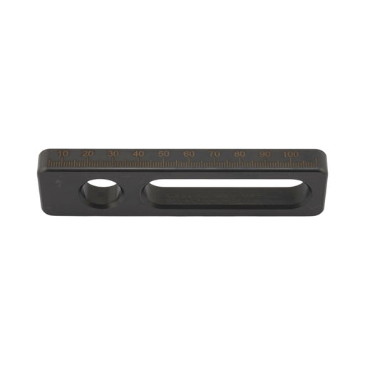 Scales view of 115mm L Universal Stop for 16mm Welding Tables