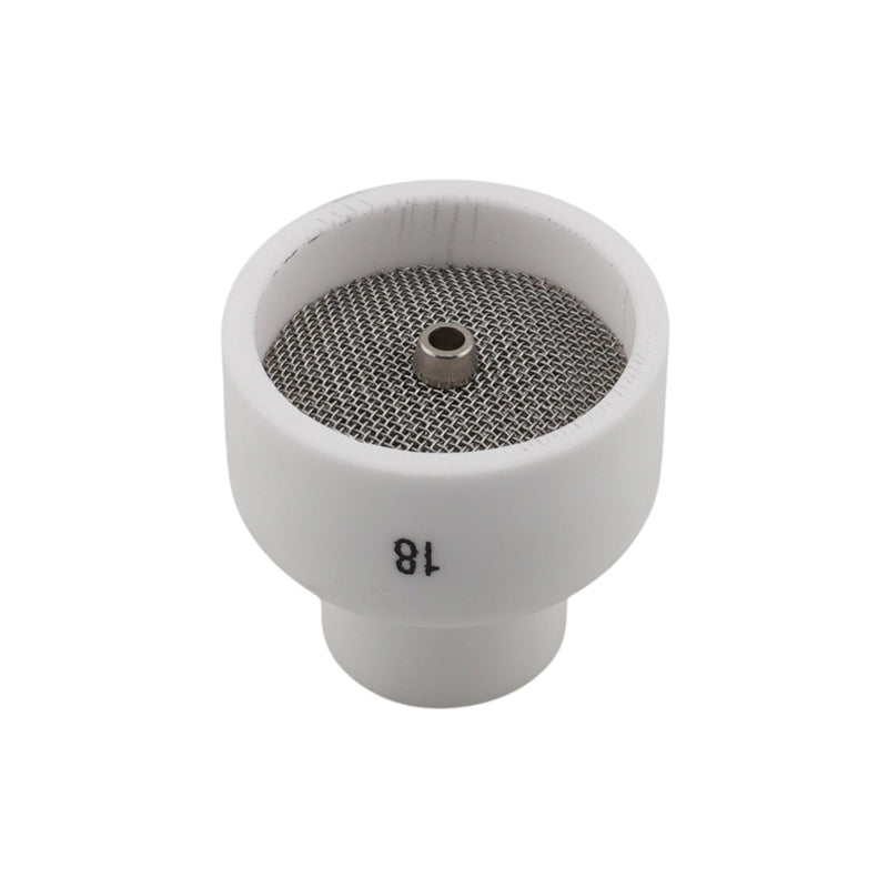 Weldready FRK BBL Size #18 White Ceramic TIG Cup W/ Diffuser Screen