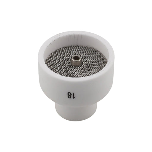 Weldready FRK BBL Size #18 White Ceramic TIG Cup W/ Diffuser Screen