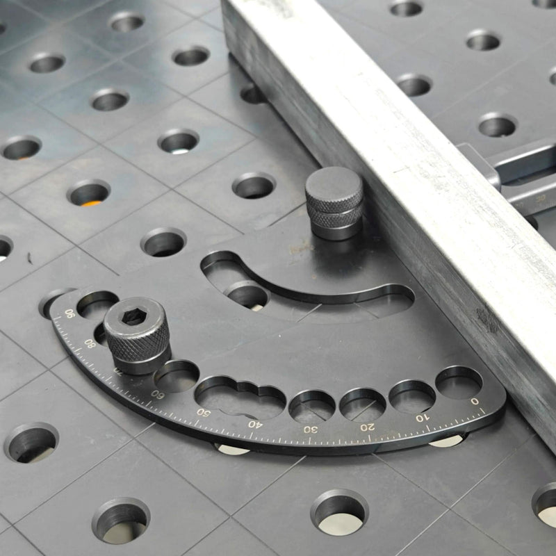 View of Angle Alignment Template for 16mm Welding Tables in use