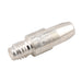 Isometric view of 0.45" Binzel style M8 heavy duty silver contact tip 147.0445
